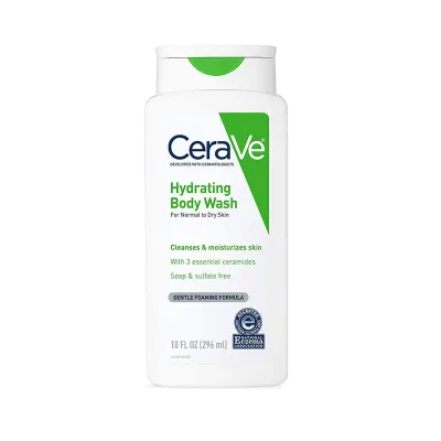 CeraVe's Hydrating Body Wash For Normal To Dry Skin 296ml (USA)