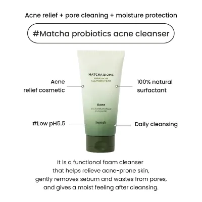 HEIMISH MATCHA BIOME AMINO ACNE CLEANSING FOAM 150ML