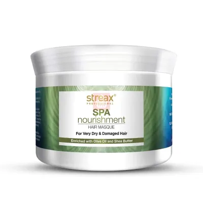 Streax Professional Spa Nourishment Hair Masque For Very Dry & Damaged Hair With Olive oil & Shea Butter 500g