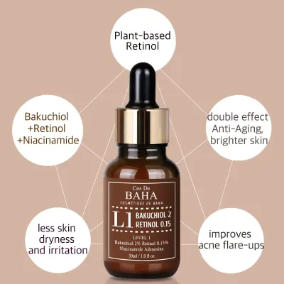 COS DE BAHA Bakuchiol 2% + Retinol 0.15% Serum 30ml (L1)