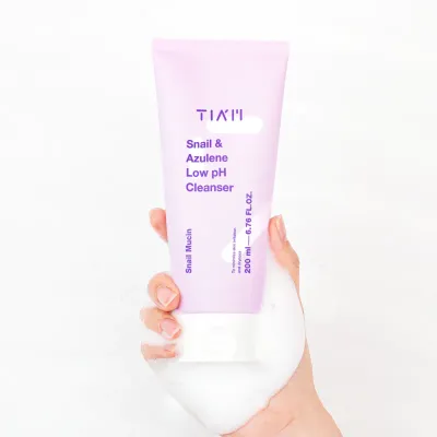 Tiam snail & azulene low pH cleanser – 200ml