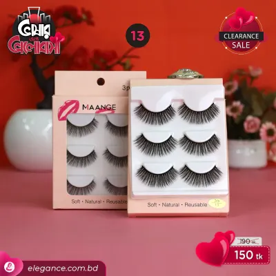 Maange 3d Natural Eyelash 3 pair 13no