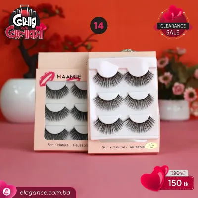 Maange 3d Natural Eyelash 3 pair 14no