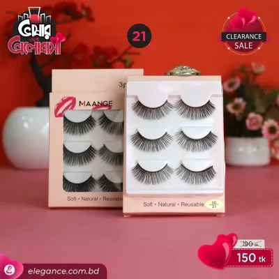 Maange 3d Natural Eyelash 3 pair 21no