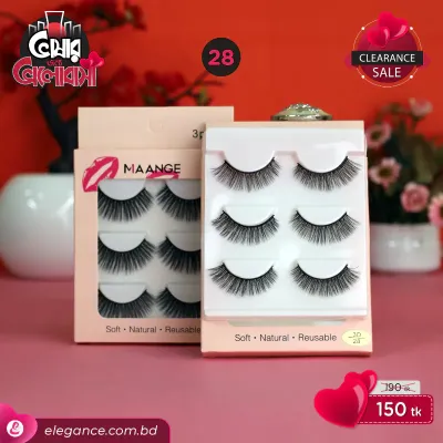 Maange 3d Natural Eyelash 3 pair 28no