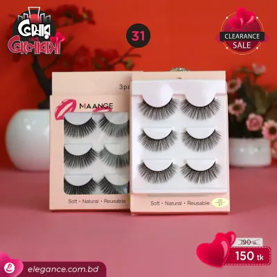 Maange 3d Natural Eyelash 3 pair 31no