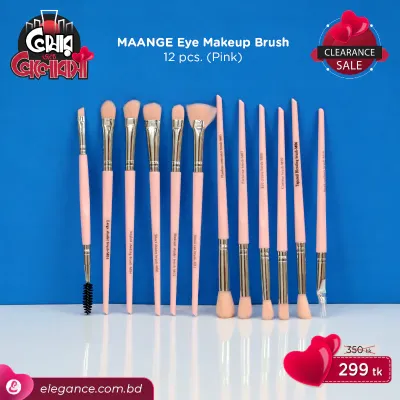 Maange Eye Makeup Brush 12Pcs (Pink)