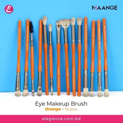 Maange Eye Makeup Brush 14Pcs (Orange)