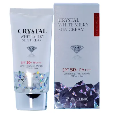 3W Clinic Crystal White Milky Sun Cream SPF 50+ PA+++ (50gm)