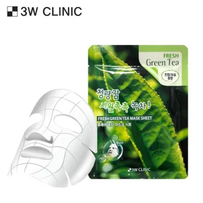 3W Clinic Fresh Green Tea Sheet Mask (23ml)