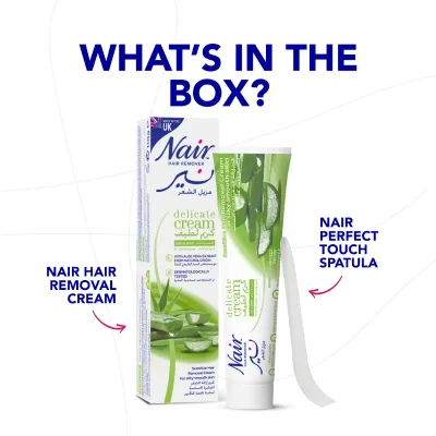 Nair Hair Remover Delicate Cream Legs & Body With Aloevera Extract 110g (UK)	