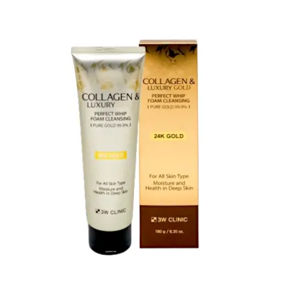 3W Clinic Collagen & Luxury Gold Perfect Whip Foam Cleansing 180g	