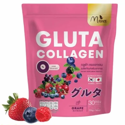 Manee Gluta Collagen Dietary Supplement Grape extract 30 Sachets (300g)	