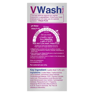 VWash Plus Expert pH 3.5 Intimate Hygiene Wash 100 ml