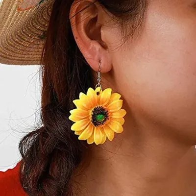 Korean Style Big Sunflower Earrings