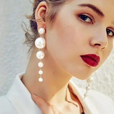 Ball Drop Pearl Earrings