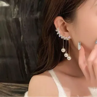 Long Tassel Ear Loop Women Stud Earrings