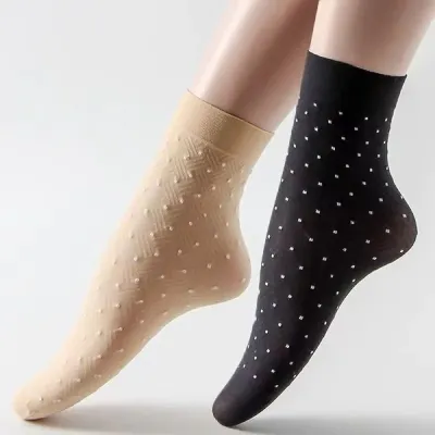 China Ladies Dot Transparent Socks 1 Pair)