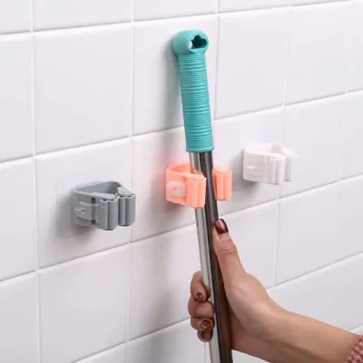 Wall-Mounted Mop Broom Holder (2 Pc)