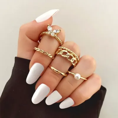 5 Pcs Small Butterfly Finger Ring Set