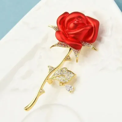 Red Rose Flower  Hijab Brooch/Hijab Pin