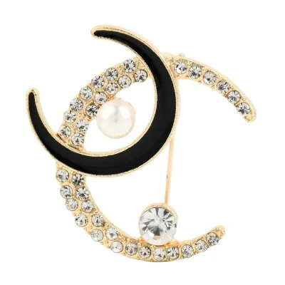 Crystal Double Moon Hijab Brooch / Hijab Pin 