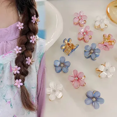 Colourful Flower Mini Hair Clip (3 Pc) 