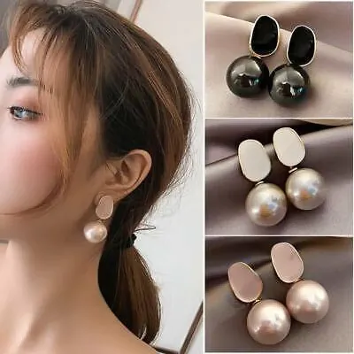 Round Big Pearl Studs Earrings 