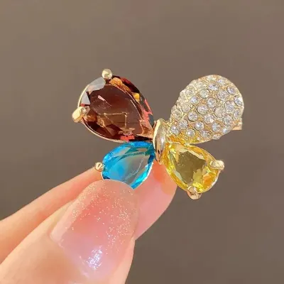 Colourful Crystal Butterfly Hijab Brooch / Hijab Pin