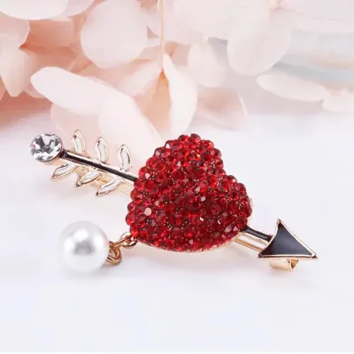 Arrow Heart Pearl Hijab Brooch /Hijab Pin (1 Pc) 