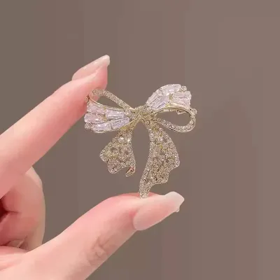 Rhinestone Small Bow Hijab Brooch / Hijab Pin 