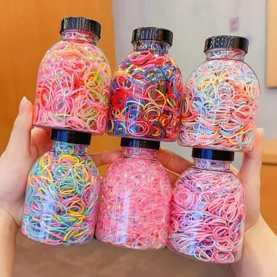 1000 Pcs Mini Hair Rubber Band With Bottle 