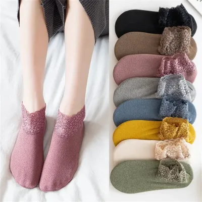 Soft Cotton Velvet Lace Floor Socks 
