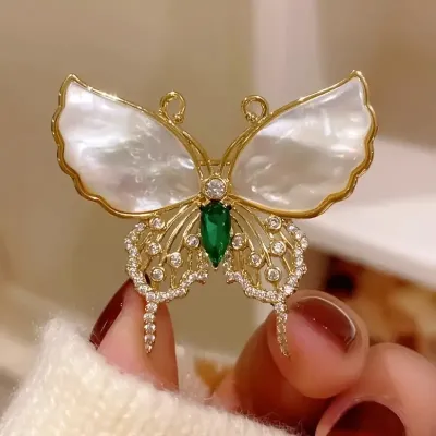  White Butterfly Shaped Brooch 