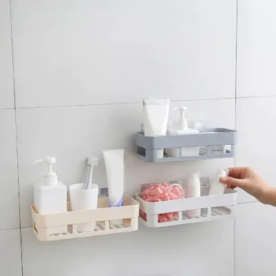 Bathroom Kitchen Adhesive Storage Rack Shelf 