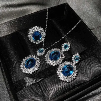 Crystal Gemstones Diamonds Cut Jewellery Set 