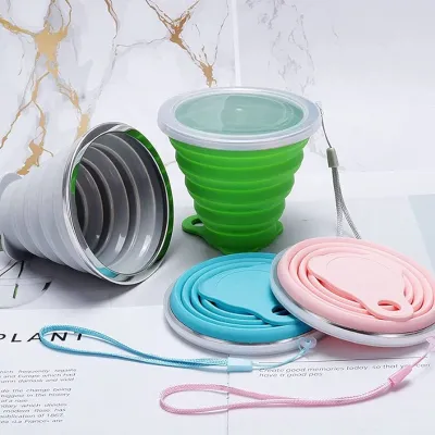 Collapsible Portable Travel Cup with Lid 