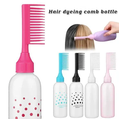 Hair Dye Applicator Refillable Bottle with Hair Brush