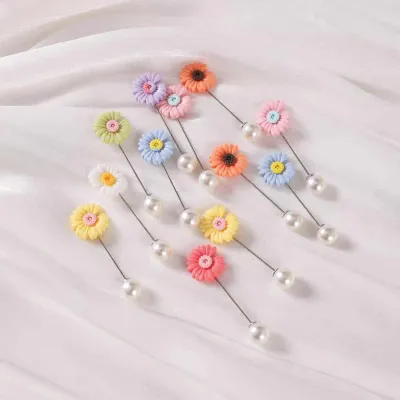 Pearl Sunflower Hijab Pin/ Hijab Safety  Pin  (12 pc)