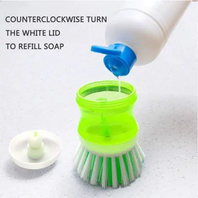 Multifunctional Kitchen Cleaning Brush with Liquid Soap Dispenser