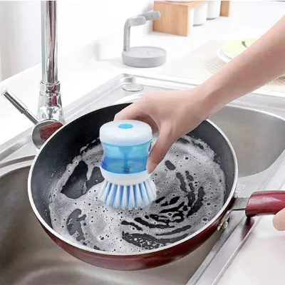 Multifunctional Kitchen Cleaning Brush with Liquid Soap Dispenser