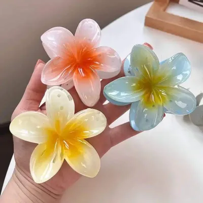 Colorful Plumeria Flower Big Hair Clips ( 1 Pc) 