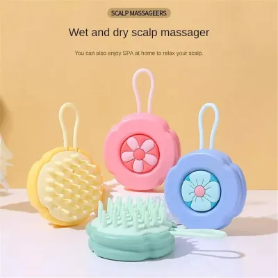 Flower Pattern Silicone Scalp Head Massage Brush