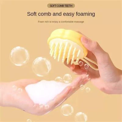 Flower Pattern Silicone Scalp Head Massage Brush