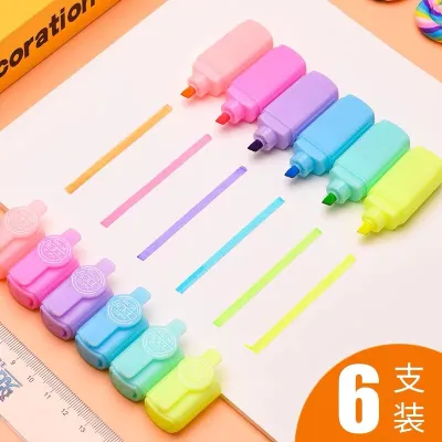 6pcs Mini Highlighter Pen Box (1 Box) 