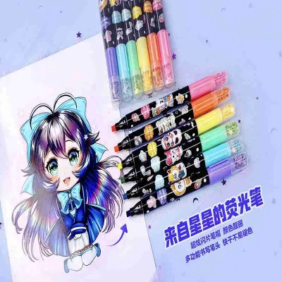 6PCS Star Highlighter Pen Set 