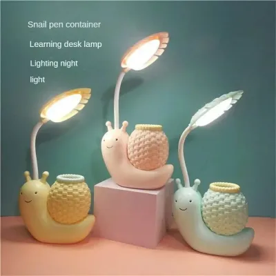 Cute Snail Design Table Desk Lamp with Pen Holder