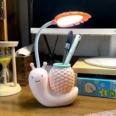 Cute Snail Design Table Desk Lamp with Pen Holder