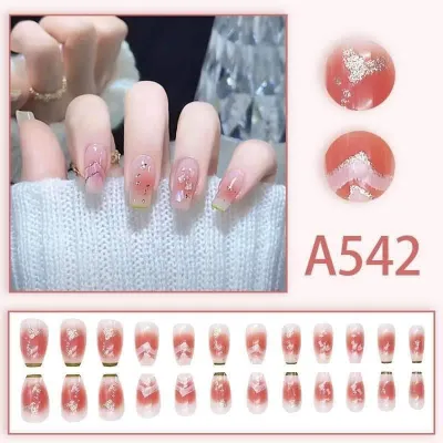 24 Pcs Fake Nails False Nails Set  (1 Set) 