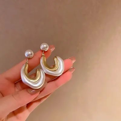 C Shaped Korean Style Earrings 